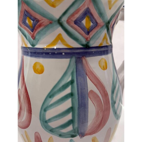 Majolica Pitcher Vase  | Made In Italy Italian | Hand Painted Paster CBB Pottery - Picture 9 of 9